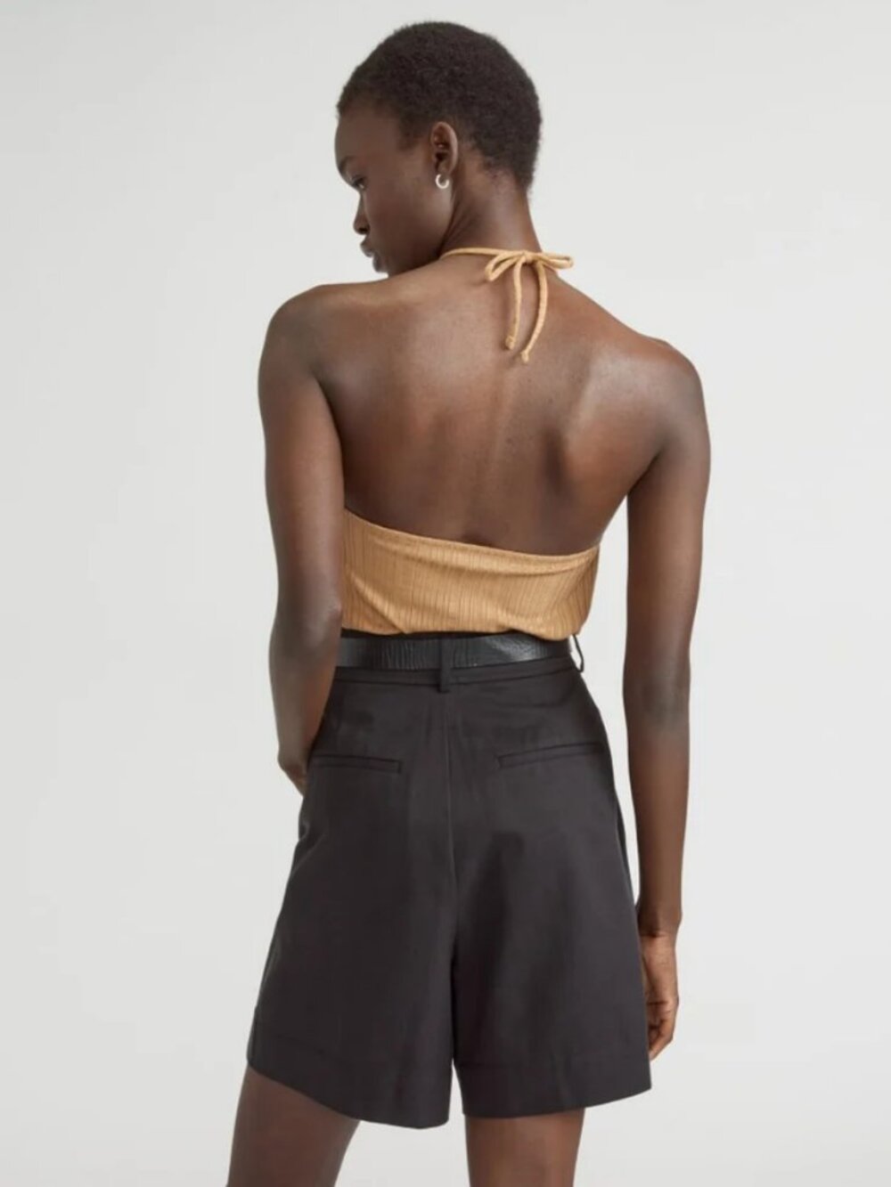 2 X Everlane Rib Soft Knit Halter Tops – Caramel & Kalamata - Picture 10 of 13